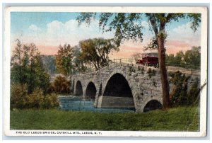 1919 The Old Leeds Bridge Catskill Mountains NY Grand Gorge NY Postcard