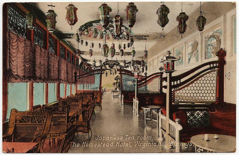 1912 Virginia Hot Springs VA Japanese Tea Room The Homestead Hotel DB Postcard