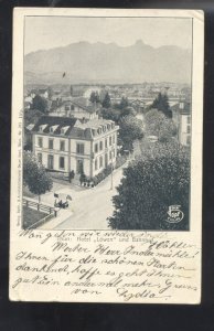 BAHNHOF SWITZERLAND TOWN HALL DOWNTOWN VINTAGE POSTCARD