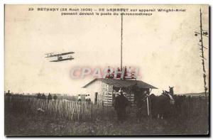 Old Postcard Jet Aviation Betheny From lambert on Wright Ariel device passing...