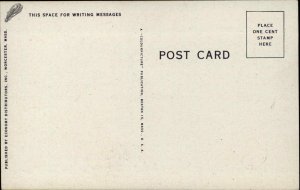 Worcester Massachusetts MA Municipal Airport Linen Vintage Postcard