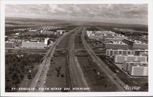 Brazil Brasília Vista Aerea Das Avenidas Brasilia Vintage RPPC C060