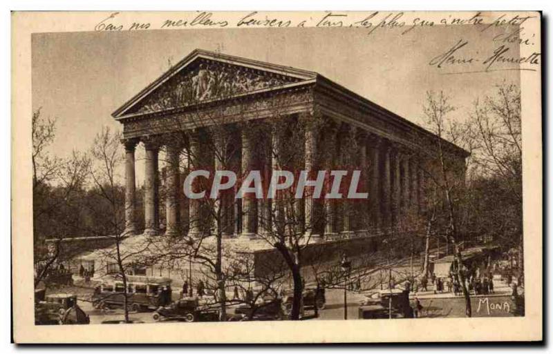 Old Postcard Paris La Madeleine