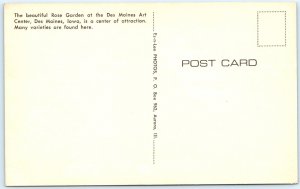 c1960s Des Moines, IA Rose Garden Art Center Downtown Landscaping Chrome PC A300