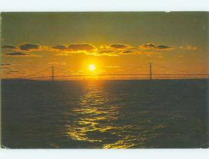 Unused Pre-1980 BRIDGE SCENE Mackinaw City And St. Ignace Michigan MI HQ9334