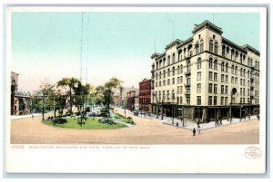 c1905 Washington Boulevard and Hotel Cadillac Detroit Michigan MI Postcard