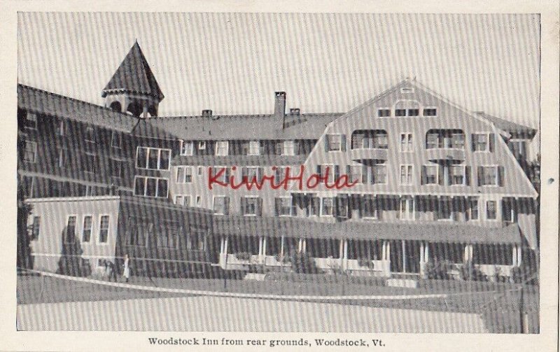 Postcard Woodstock Inn from Rear Grounds Woodstock VT