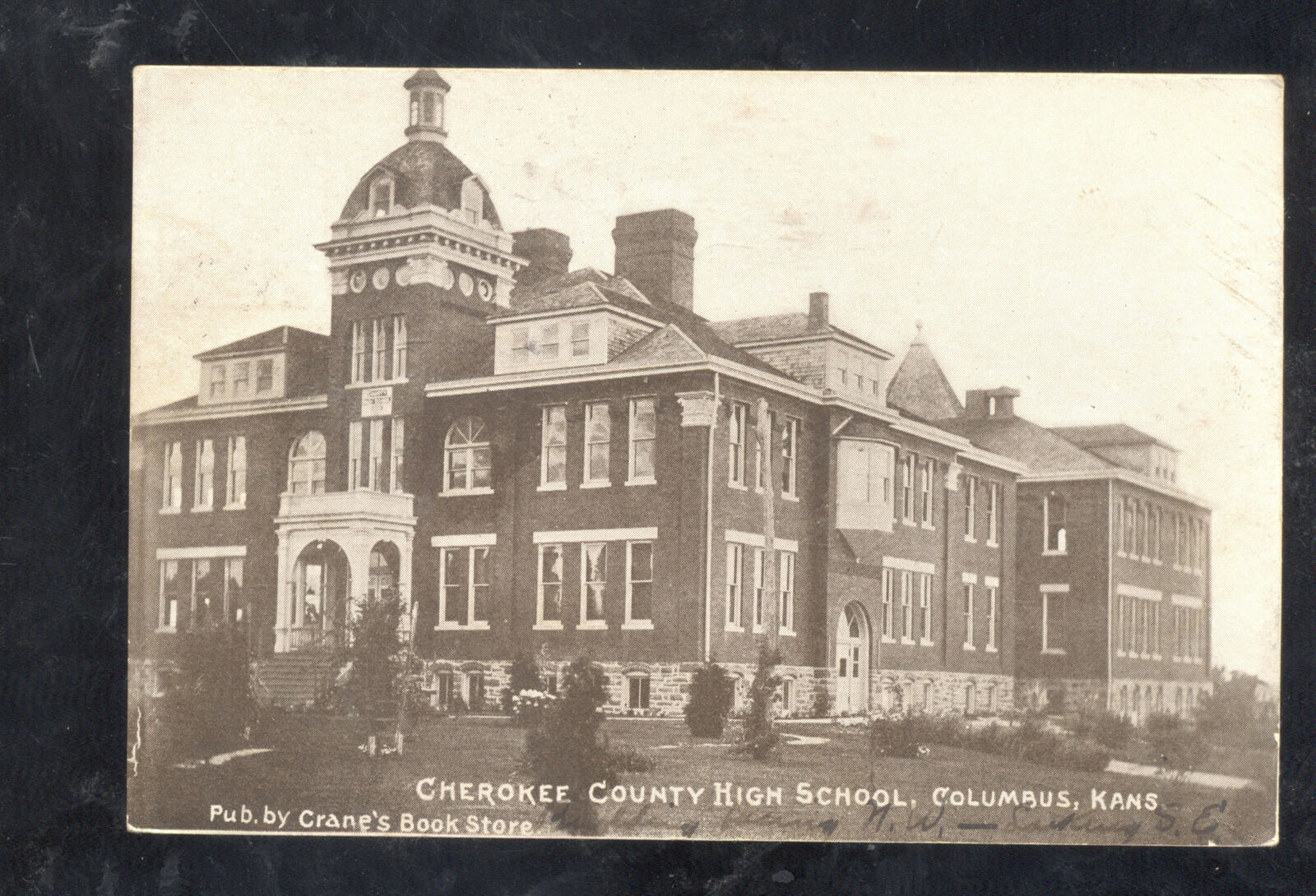Columbus Kansas Cherokee County High School Building Vintage Postcard E
