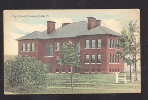 ENOSBURG FALLS VERMONT VT HIGH SCHOOL BUILDING VINTAGE POSTCARD 1910