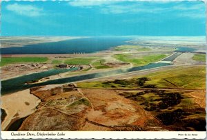 Postcard SK Gardiner Dam Diefenbaker Lake & Coteau Creek Power Station 1970s K56