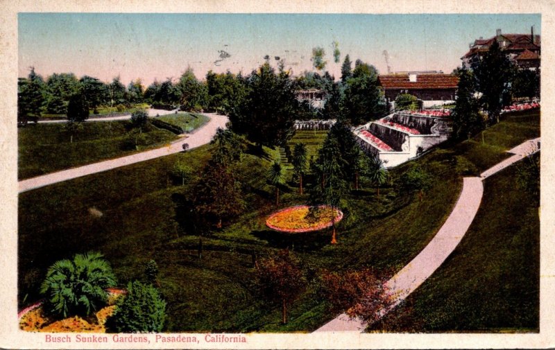 California Pasadena Busch Sunken Gardens 1924