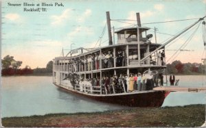 Postcard IL Rockford - Steamer Illinois at Illinois Park