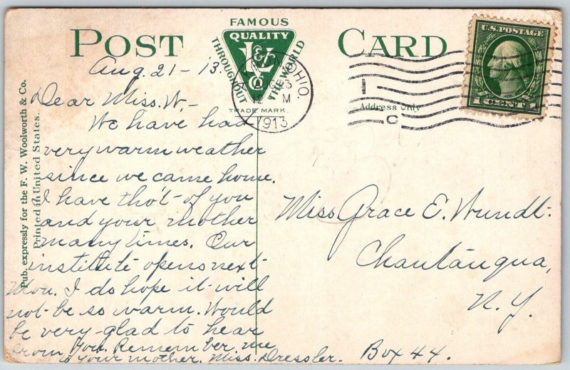 Akron Ohio 1913 Postcard Public Library