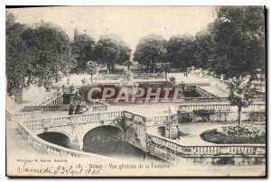 Postcard Old Nimes General view of the Fountain