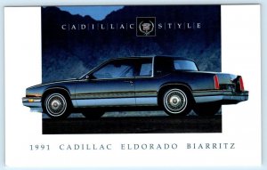 Automobile Advertising 1991 CADILLAC ELDORADO BIARRITZ ~ 3 3/4x6 Postcard