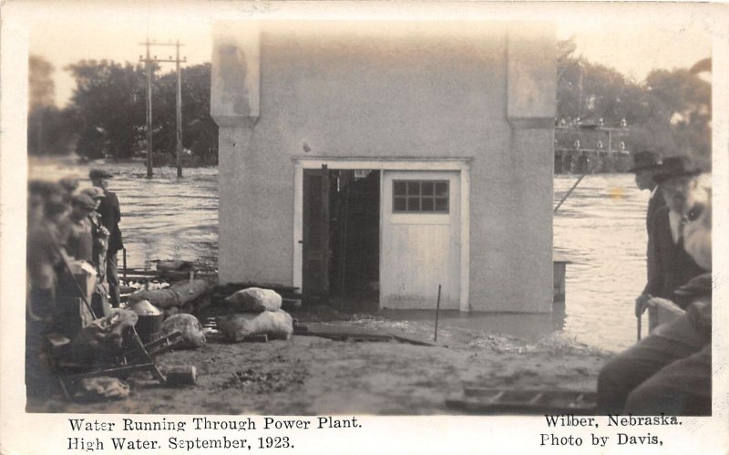 J31/ Wilber Nebraska RPPC Postcard c1923 Flood Disaster Power Plant  291