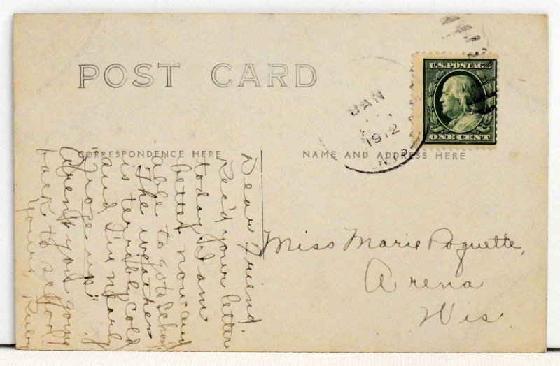 High School, Blanchardsville, Wis. - Postcard