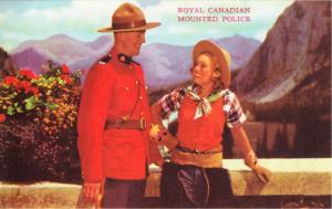 Canada Mountie and Cowgirl RCMP Original 1940s Postcard