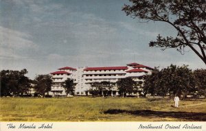 The Manila Hotel, Philippines, Northwest Orient Airlines Adv, Old Post Card