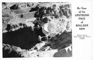 RPPC Upstream Face BOULDER DAM Arizona Nevada ca 1940s Vintage Photo Postcard