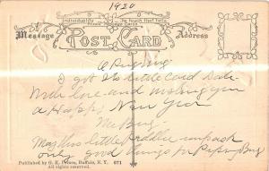 New Years Day Angel With Poem Antique Postcard V7591