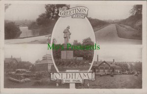 Lancashire Postcard - Greetings From The Park, Oldham SW9150