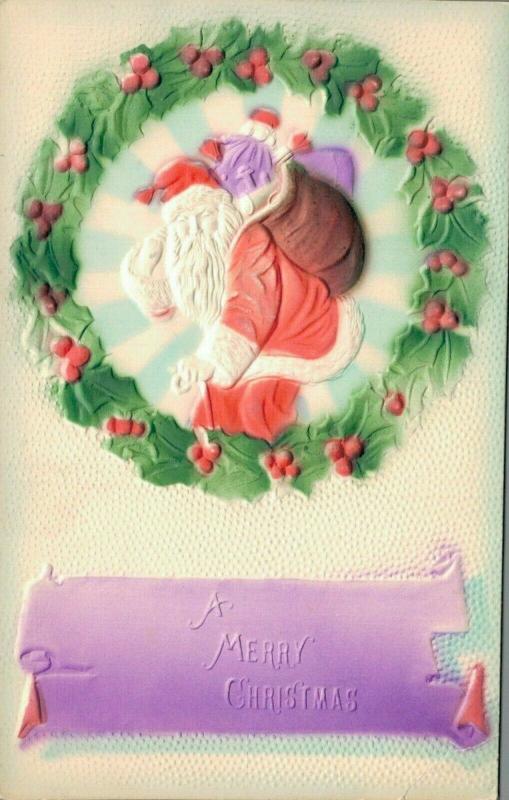 A Merry Christmas Vintage Postcard Santa Claus 02.81