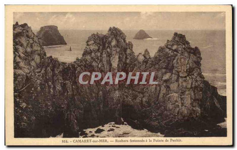 Old Postcard Camaret Sur Mer Rochers festooned Pointe de Penhir