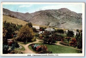 1920 Chautauqua Grounds Mountain Landscape Pathways Boulder Colorado CO Postcard