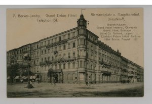 Germany - Dresden. Grand Union Hotel at Bismarck Place & Main Station