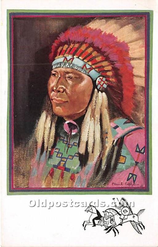 Wanhinkpe Painting by Paul Coze The Arrow, Sioux Warrior Indian Unused 