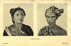 indonesia, CELEBES, Native Makassar Types (1930s) Batavia Museum Postcard