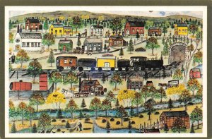 Art Reproduction GRAMPA HASKINS FLAGGS MEADOW Village View 4x6 OVERSIZE Postcard