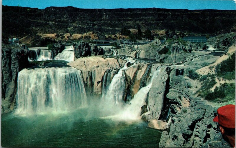 Shoshone Falls Idaho ID Twin Snake River Canyon Postcard VTG UNP Plastichrome  