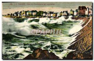 Old Postcard Parame View to Rochebonne In heavy weather