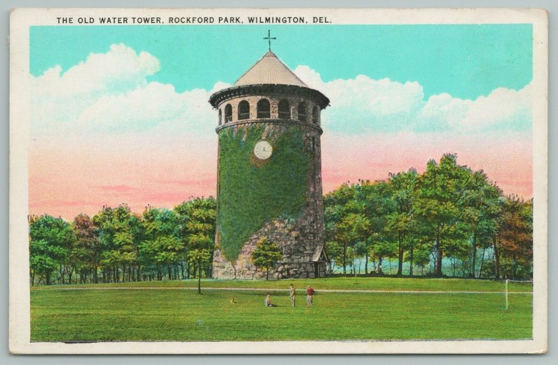 Wilmington Delaware~Old Water Tower Rockford Park~Vintage Postcard