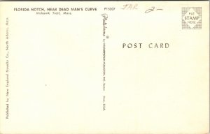 Florida Notch Dead Mans Curve Mohawk Trail Massachusetts Chrome Postcard 