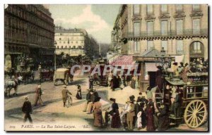 Paris - 8 - Rue Saint Lazare - Old Postcard