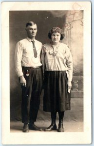 c1920s Cute Married Couple Man & Woman RPPC Real Photo Postcard Joe Kerns A122