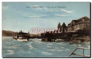 Old Postcard Koblenz Prefecture View Boat