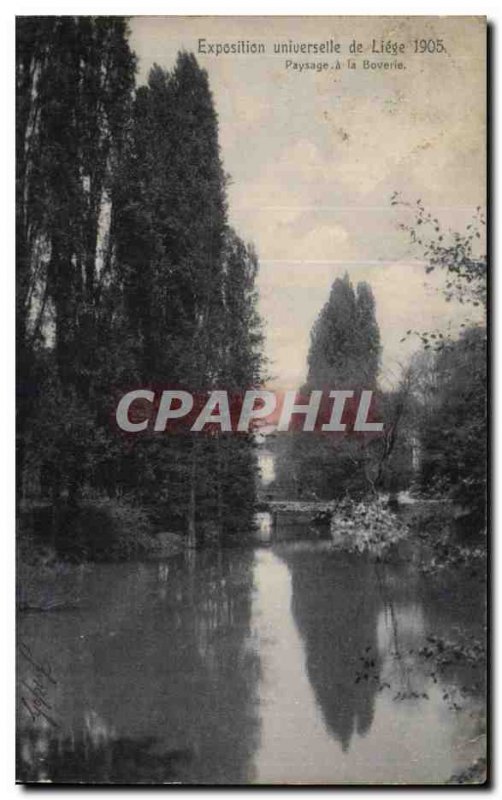 Belgie Belgium Liege Old Postcard Landscape Expo 1905 has Boverie