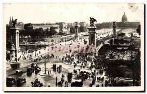 Old Postcard Paris Pont Alexandre III and Invalides