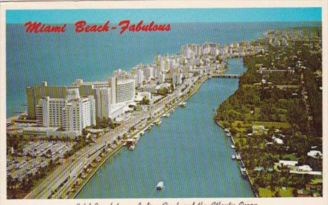 Florida Miami Beach Hotel Row Between Indian Creek & Atlantic Ocean 1963