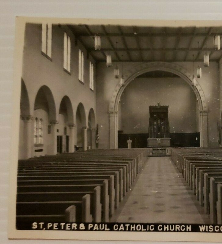 Vintage Postcard St Peter Paul Catholic Church Wisconsin Rapids Wisconsin    762