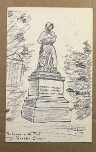 PC  UNUSED - MADONNA OF THE TRAIL SKETCH, JOSEPHINE BURTECHI, VANDALIA, ILLINOIS