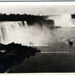 c1930s Niagara Falls RPPC General View Tour Steamboat Waterfalls Real Photo A203