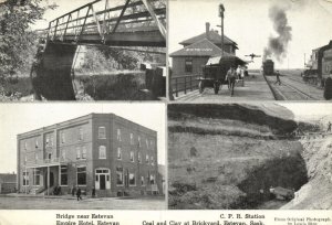 canada, ESTEVAN, Bridge, Empire Hotel, CPR Station, Mining (1920s) Postcard