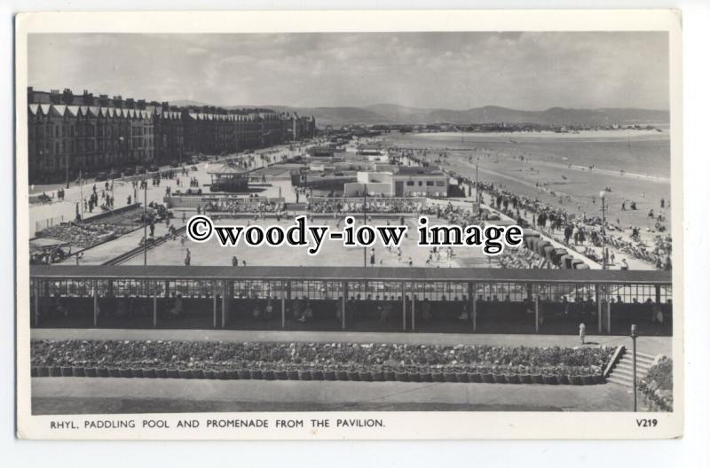 tq1340 - The Paddling Pool and Promenade, from the Pavilion in Rhyl - Postcard 