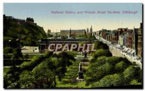 Old Postcard Edinburgh National Gallery and Princes Street Gardens