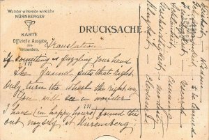 NURNBERG GERMANY~NURNBERGER TRICHTER-1908 MECHANICAL ROTATE THE WHEEL POSTCARD